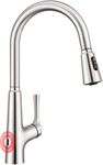 CREA Sensor Touchless Kitchen Tap, Kitchen Sink Tap with Pull Out Sprayer, Kitchen Mixer Tap Automatic Sensor, Pull Out Kitchen Tap with 3 Function, 360° Swivel Tap for Kitchen Sink, Stainless Steel