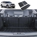 xipoqix Fit 2020-2023 Ford Explorer Rear Trunk Mat Backrest Mat TPE Material Cargo Liner for 2020-2023 Ford Explorer Accessories (Trunk Mat+Backrest Mat)