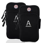 AiScrofa Running Armband, Cell Phone Purse Small Crossbody Bags for Women Men Kids Pouch for iPhone 15/14/13 pro/Plus/xs/xr/xs max, Galaxy S22 Ultra and More (2 Pack Black)