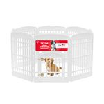 IRIS USA 8-Panel Dog Playpen with Door, 86 cm H, Indoor Outdoor Dog Playpen for Medium Large Dogs, Heavy Duty Pet Fence, Dog Exercise Pen, Portable Dog Fence, White