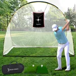 Golf Hitting Practice Nets for Backyard Driving Heavy Duty Men Real Indoor Golf Balls Hitting Pitching Driving Nets for Indoor Outdoor Garage Use Golfing Swing Training Impact Cages with Frame and Net