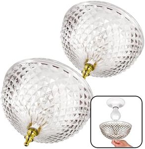 Evelots Clip On Shade for Ceiling Light Bulb or Lamp-2 Pack-Antique-Diamond Cut-Acrylic