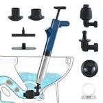 KIDWILL 9pc Set of Toilet Plunger, Plungers for Bathroom, Plumbing Tools, Snake Drain Clog Remover, Stainless Steel High Pressure Toilet Dredge, Applied to Sink, Bathroom, Floor Drain, Clogged Pipe