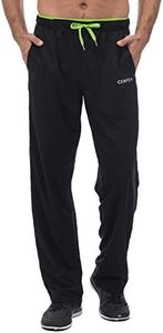 CENFOR Men's Sweatpant with Pockets Open Bottom Athletic Pants for Jogging, Workout, Gym, Running, Hiking, Training(Black,S)