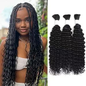 Water Wave Bulk Human Braiding Hair No Weft Unprocessed Brazilian Virgin Human Hair Extensions Human Hair for Braiding No Weft (3 Braids Per of 1 pack 150g 24inch)