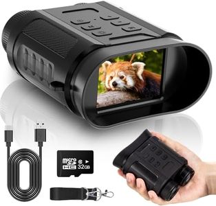 CamZeste Jumelle Vision Nocturne Infrarouge, Vidéo 4K et Image 48MP, Zoom Numérique 8X portée visuelle 300M, 2500mAh Rechargeable Jumelles Infrarouges avec Carte 32GB, pour Observation des Animaux