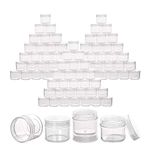 100 Count Clear Plastic Sample Containers 20g Empty Jars Cosmetic Containers with Lids Leak Proof Lip Balm Containers