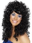 Smiffys Boogie Babe Wig - Black(Size: US One Size)