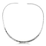 Designer Inspirations Boutique 4.5MM Solid Sterling Silver Choker Necklaces for Women/Girls - Hammered Necklace Adjustable Torque/Torc Neck Choker - 925 Sterling Silver Choker - Chokers for Women