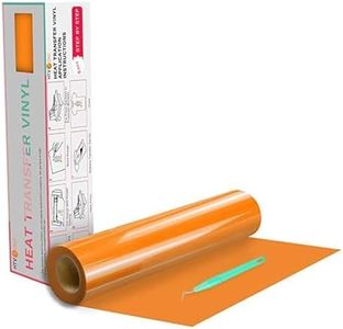 HTVRONT HTV Vinyl Rolls Heat Transfer Vinyl - 12" x 20ft Orange HTV Vinyl for Shirts, Iron on Vinyl for All Cutter Machine - Easy to Cut & Weed for Heat Vinyl Design (Orange)