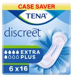 TENA Lady Discreet Extra Plus, 96 Incontinence Pads (16 x 6 Packs) Individually Wrapped for Women with Medium to Heavy Bladder Weakness, Incontinence and Unpredictable Leaks