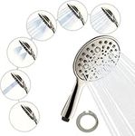 SparkPod High Pressure Shower Head with Long Shower Hose - 6-Function Design with Ergonomic Grip - 6'' Wide Angle Shower Head with 70'' Long Shower Hose - Brushed Nickel Handheld Shower Head Hose