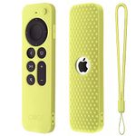 Dealfreez Protective Full Wrap Silicone Case Compatible with New Siri Apple TV 4k 2nd Generation Remote Skin-Friendly Shock Proof Anti-Slip Washable Protective Cover Sleeve (C-Glow in Dark Green)