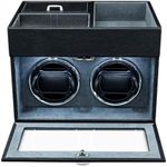Mcbazel Automatic Double Watch Winder with Storage Box, Watch Winders for 2 Watches,Automatic Watch Winder Box with Quiet Motor(Gray)