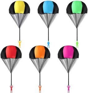 MCPINKY 6PCS Parachute Toys for Kids, Parachute Army Men Toy Tangle-Free Throwing Toy Parachute 6 Colors for Kids Birthday Party