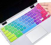 Colorful Keyboard Cover for Lenovo Chromebook Flex 5 5i 13"/ Chromebook Flex 3 11/ IdeaPad 3 Chromebook 11.6/ Lenovo Spin X360 2-in-1 Chromebook/Chromebook C330 C340 100e 300e 500e 11.6, Rainbow