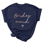 RuDily Bride Bachelorette Party Shirts Bridal Party T-Shirt Wedding Bridal Tshirt Bridesmaid Proposal Gift Bride Shirts(Bridesmaid,M)