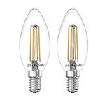 paul russells LED Filament Candle Light SES Small Edison Screw E14, 40w Equivalent Replacement 4.5W 470LM LED C35 Bulbs, 2700K Warm White, Energy Saving Non–Dimmable Chandelier Lamps, Pack of 2