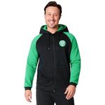 Celtic F.C. Mens Zip Up Hoodie with Pockets (Black/Green, M)