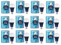 Halonix 3-in-1 Dimmable 15W, 8W & 0.5W Multi Wattage Adjustable Light Led Bulb | All Rounder led Bulb Base B22D | Pack of 12