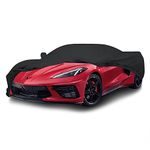 SLanguage Indoor Sports Car Cover Velvet Stretch Dust-Proof Protection Full Car Cover 189 x 63 inches for 2009-2022 Chevrolet Corvette Black