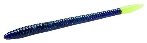 Zoom Bait Finesse Worm Bait, Junebug Chartruese, 4.75-Inch, Pack of 20