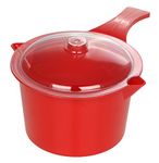 Easycook Microwave Saucepan with Lid 0.9lt RED