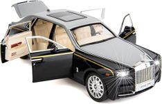 Umadiya® Big Size Die Cast 1:24 Scale Rolls Royce Metal Phantom with 6 Openable Doors, Light & Music for Toddler Zinc Alloy Pull Back Vehicles Diecast Model Car【Multi Color】