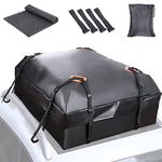 Automaze Car waterproof rooftop cargo bag, 3 Layer Bag with Anti-Skid Mat, Waterproof Zippers, 15 Cubic Feet for All Cars with/without Roof Rails