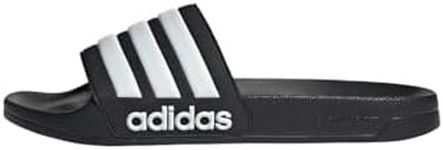 adidas Men's Adilette Shower Sandal, Black White White, 8 UK