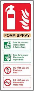 Fire Extinguisher - Foam Spray ID Not Electrical Safe - 75 X 200mm