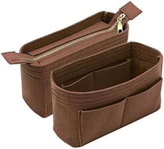 LEXSION Organizer,Bag Organizer,Insert purse organizer with 2 packs in one set fit LV NeoNoe Noé Series perfectly, Brown, Medium