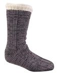 Sock Stack Mens Chunky Slipper Socks Non Slip Gripper Lounge Sock For Him 4.9 TOG Thermal Winter Gift UK 6-11, Grey