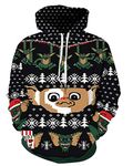 Gloria&Sarah Ugly Christmas Sweaters Sweatshirt Outfits for Women Men Funny Shirts Tops 3D Cute Hoodie Pullover, Elf, 3X-Large