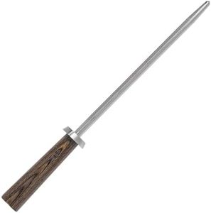 Shun Cutlery Kanso Combination Honing Steel 9", Gently Corrects Rolled Knife Edges, Smooth & Micro-Ribbed Honing Rod, Built-in Angle Guide, Professional Japanese Honing Steel