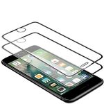 WEOFUN 3D Tempered Glass for iPhone 6/6s/7/8 [2 pieces], Screen Protector compatible with iPhone 6, iPhone 6S, iPhone 7, iPhone 8 [9H Hardness, Anti-scratch, Anti-oil, Anti-bubbles]-Black