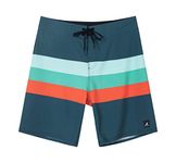 SURF CUZ Mens Board Shorts 4-Way Stretch Swim Shorts Quick Dry Swim Trunks,Sea Stripes,32