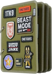 OneTigris Patch Board, Flip-Page Patch Book Tactical Patches Booklet Organizer Mini Display Panel Holder with Metal Removable Ring Binders, 11" x 8"- Range Green