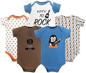 Luvable Friends Baby Girls' Cotton Bodysuits, Rock