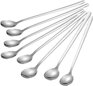 Briout 8-Piece 9-Inch Long Handle Iced Tea Spoon, Ice Cream Spoon, Premium 304 Stainless Steel Cocktail Stirring Spoons