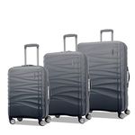 AMERICAN TOURISTER Cascade Hardside Expandable Luggage with Spinner Wheels, Graphite, 3PC Set (20"/24"/28"), Luggage