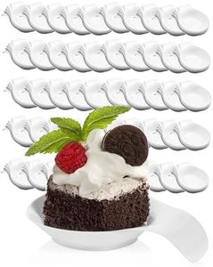 240 Comma Appetizer Spoon for Serving Desserts, Cakes, and Hors d'oeuvres plates - White Plastic Decorative Tasting Spoons, Reusable - White 240CT