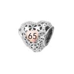 KunBead 65 Happy Birthday Rose Gold Heart Star Bead Charms Compatible with Pandora Bracelet for Mom Grandma Granddaughter Nana Auntie Wife Sister