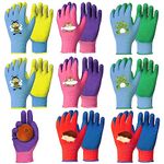 8 Pairs Kids Gardening Gloves Soft Gardening Protective Rubber Gloves for Children Age 4-8 Years Boys and Girls Yard Work Activity 4 Colors