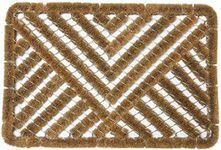 Rubber-Cal "Polygon" All Weather Coco Scraper Mat, 18 by 30-Inch,Brown