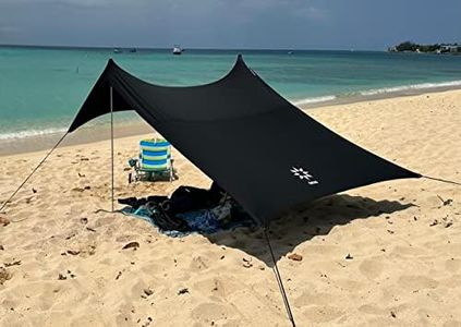 Neso Tents Beach Tent with Sand Anchor, Portable Canopy SunShade - 2.1 x 2.1m - Patented Reinforced Corners (Black)