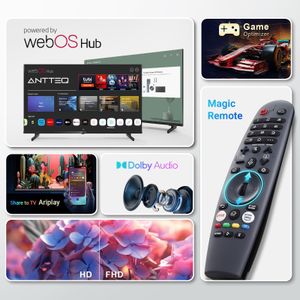 Antteq 32" FHD Smart TV – WebOS, ThinQ AI, Voice Remote, WiFi, Black