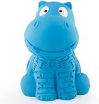 petizer Indestructible Squeaky Dog Toys for Aggressive Chewers, Durable Tough Latex Toys for Heavy Chewers, Natural Rubber Toys for Small/Medium/Large Dogs, Blue Hippo