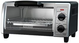 BLACK+DECKER 4-Slice Toaster Oven with Easy Controls, Stainless Steel, TO1705SB