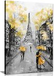 Panther Print, Canvas Wall Art, Quality Picture Prints, Popular Place, Yellow Black & White Paris, Print for Special Occasions (24x16 Inch)